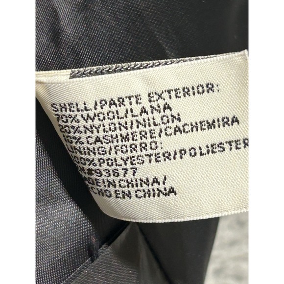 St Johns Bay Jacket Womens L Black Wool Cashmere Double Breasted Pea Coat Warm - Picture 6 of 9